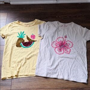 Crewcuts Yellow Pineapple and White Floral Kids Tees